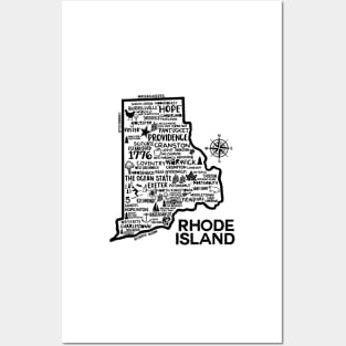 Rhode Island Map Posters and Art